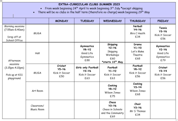 Clubs Summer 23
