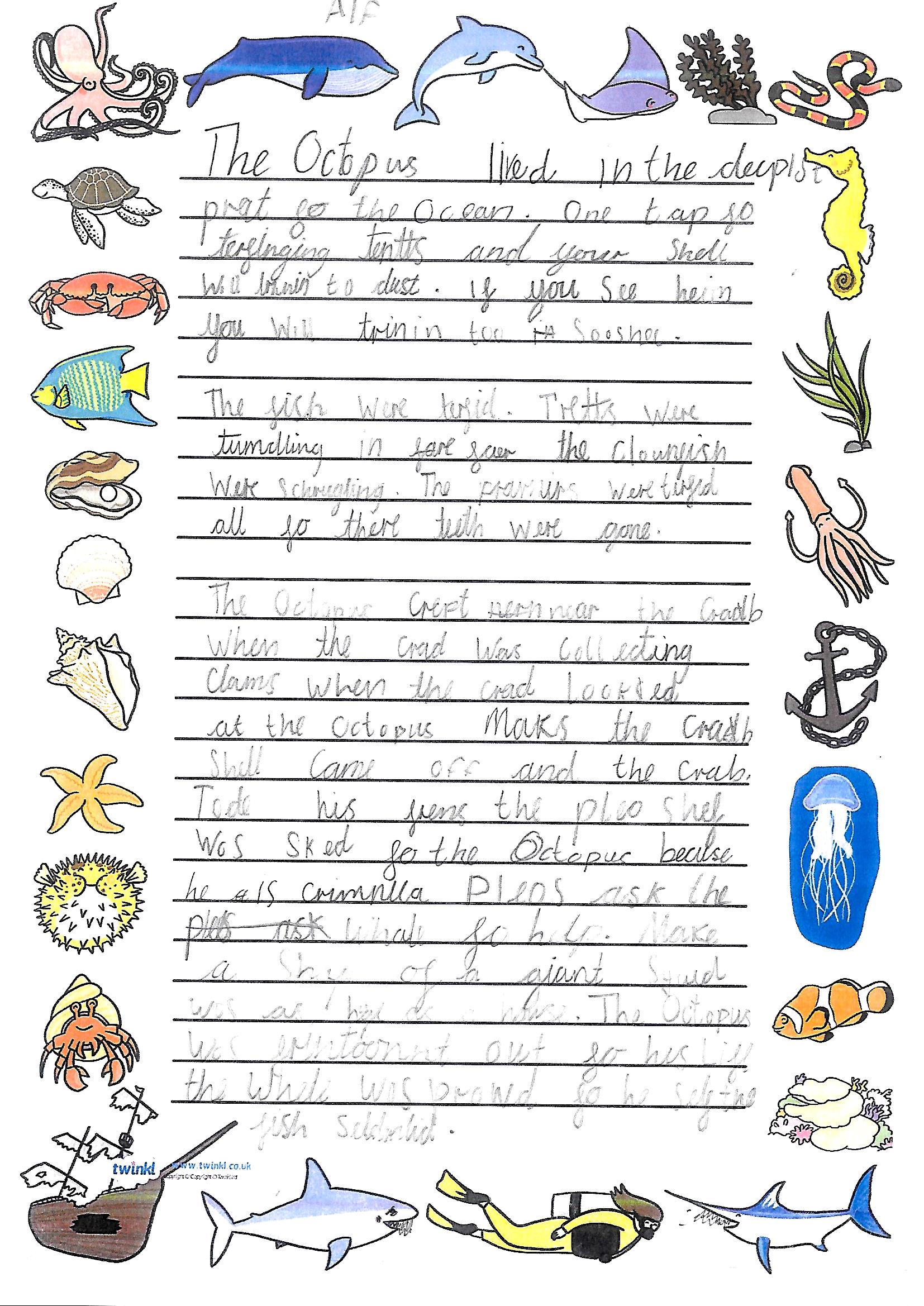 sea description creative writing ks2