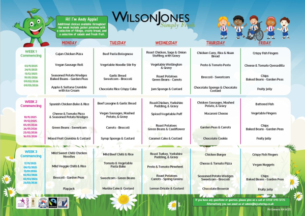 Menu from Aut 2 2025